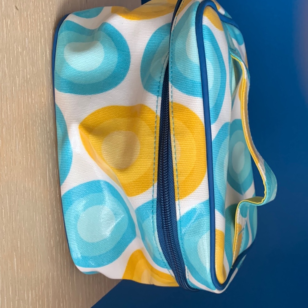 Bliss Cosmetic Bag Zipper Closure Strap Handle on top new without tags